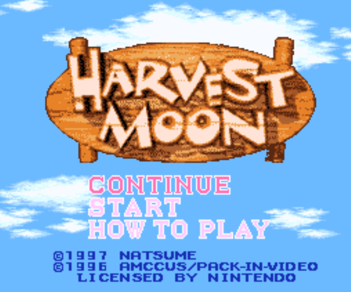 Harvest Moon SNES Title Screen
